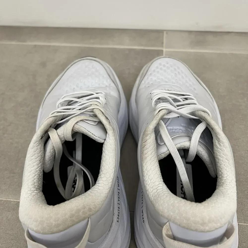 Hoka One One Womens 7 White Bondi SR Leather Non-Slip Work Wear Sneaker Shoes
